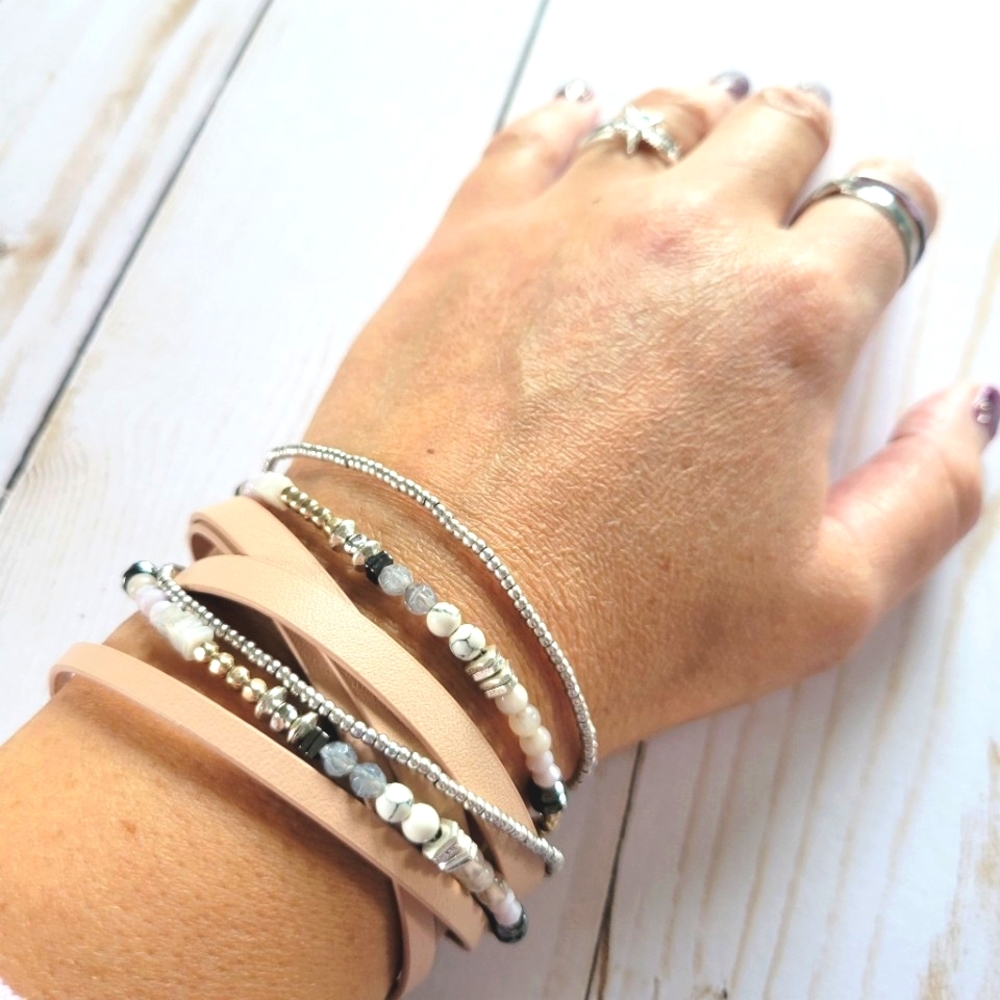 Stella & Dot 3 Wrap 6 strand Bracelet